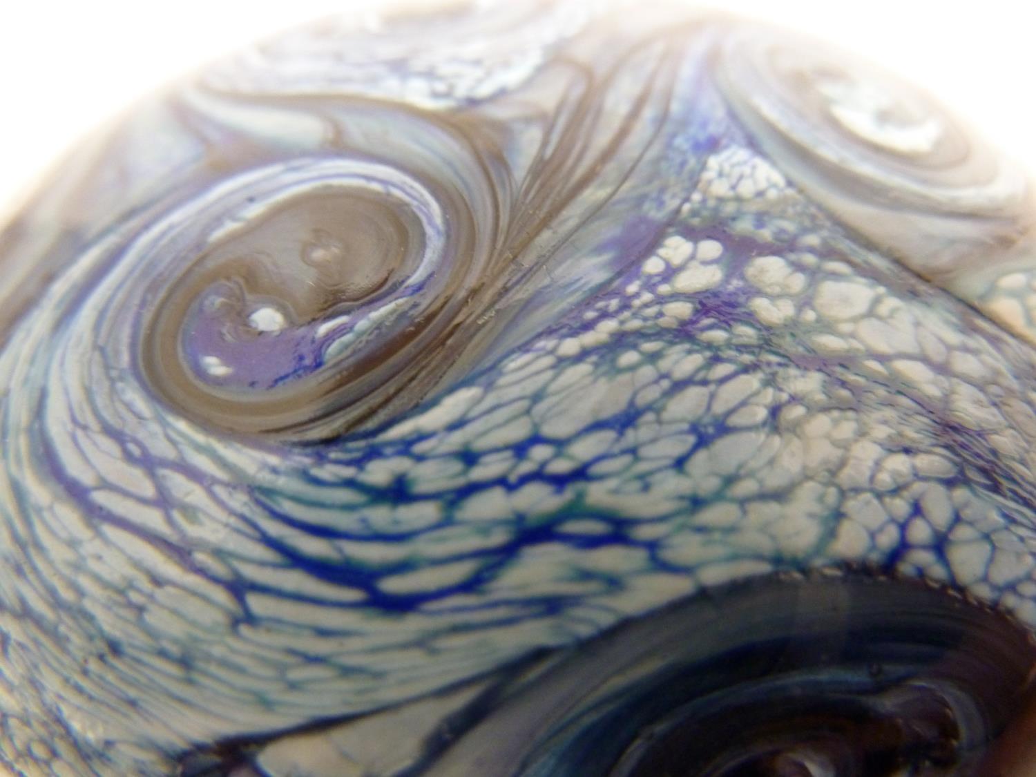 Isle of Wight glass - two Gemstone pebble paperweights, in amethyst and aqua marine colours, partial - Image 4 of 6