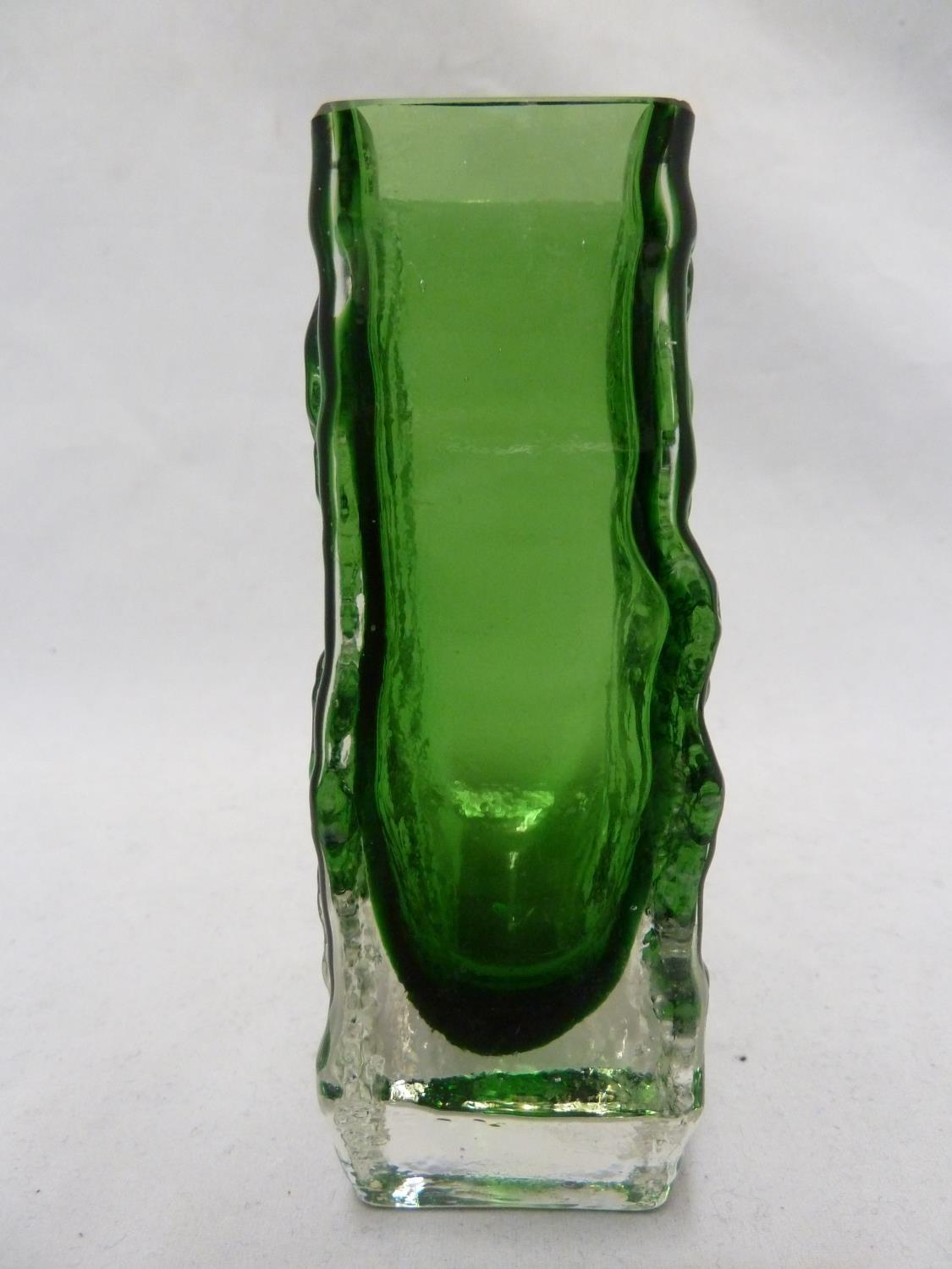 Whitefriars - a Meadow Green glass Coffin form vase, 13cm high - Image 7 of 7