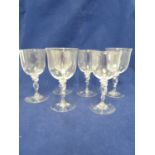 Harry Powell for James Powell & Sons, Whitefriars Ltd - Six twist stem wine glasses, colourless, c.