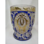 Hermann Pautsch for Haida - a cameo cut beaker vase, for the Persian market, the cobalt blue overlay