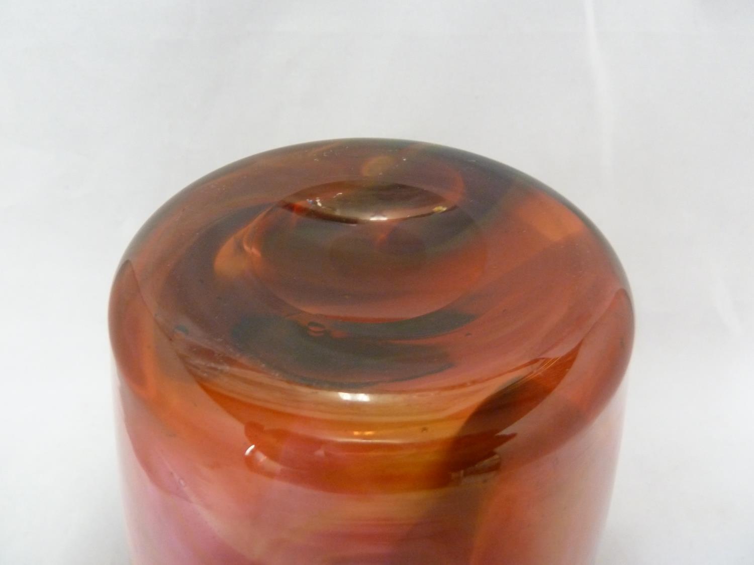 Whitefriars - a 8608 glass vase, unusually in amber and ruby streaky glass, Circa 1930, 22.7cm - Image 4 of 5