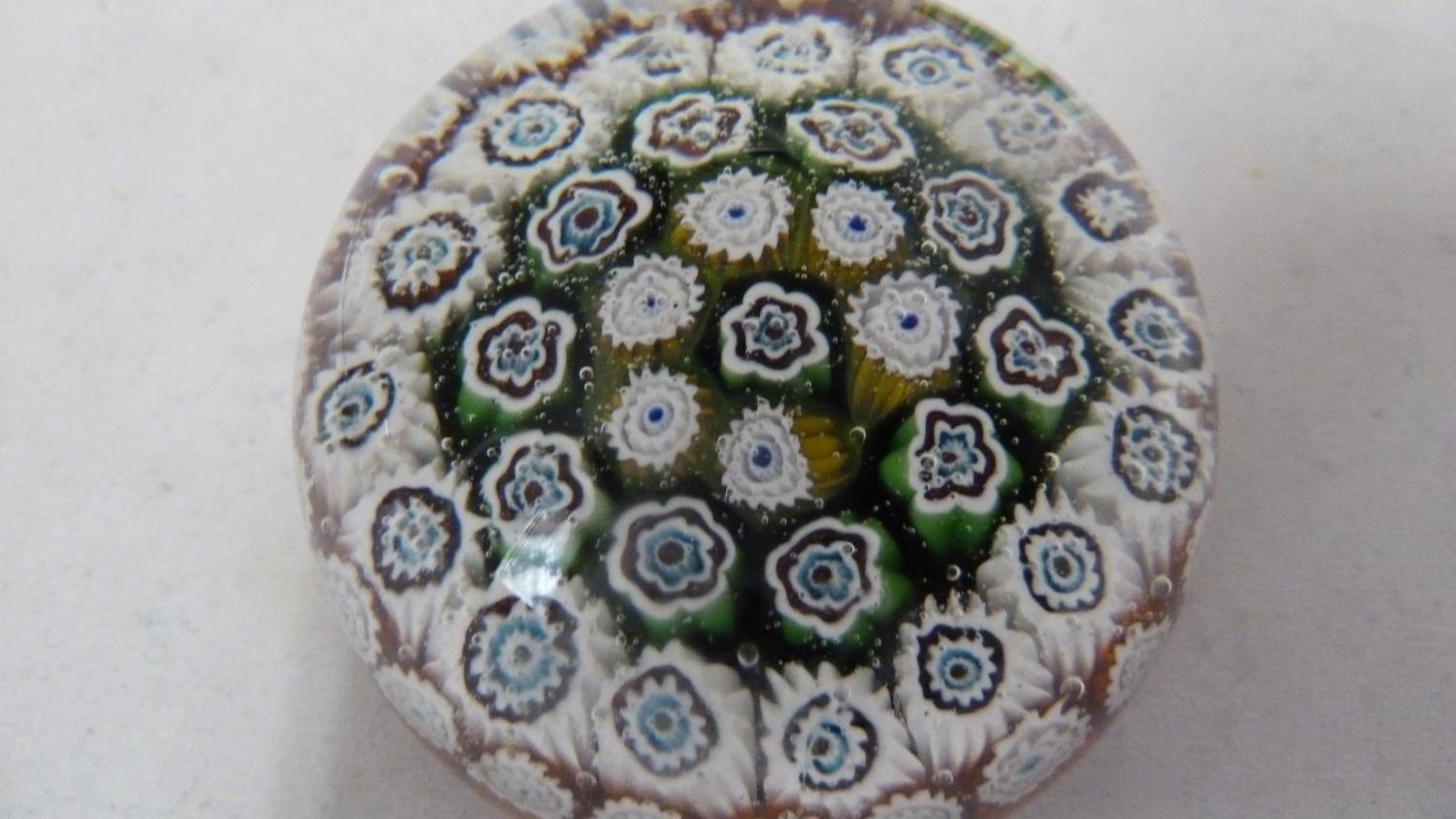 Paperweights - five millifiore decorated glass paper weights; and one enclosing a flower (6) - Image 9 of 14