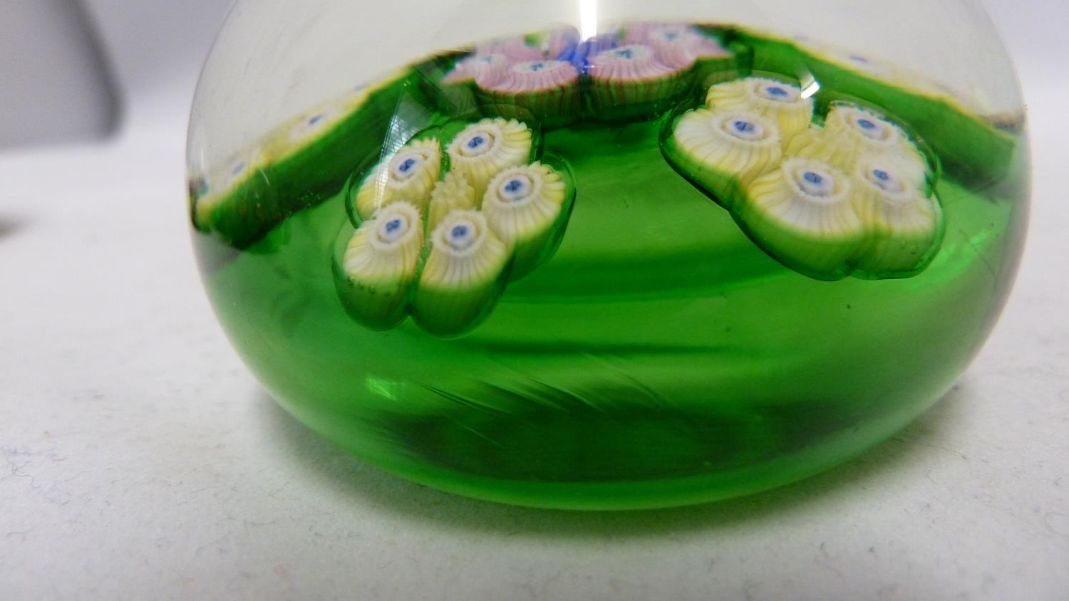 Paperweights - five millifiore decorated glass paper weights; and one enclosing a flower (6) - Image 12 of 14