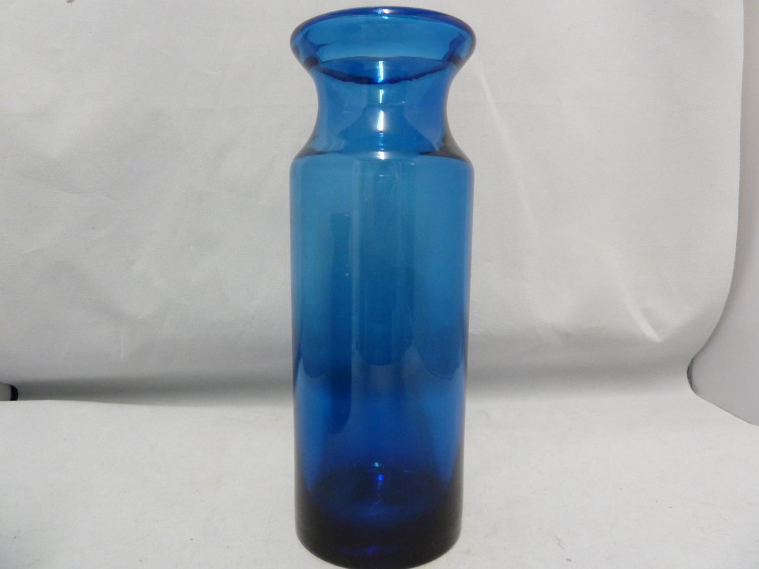 Hovmantorp - three cobalt blue glass vases, of cylindrical form with inverted rims, unmarked, one - Image 5 of 11