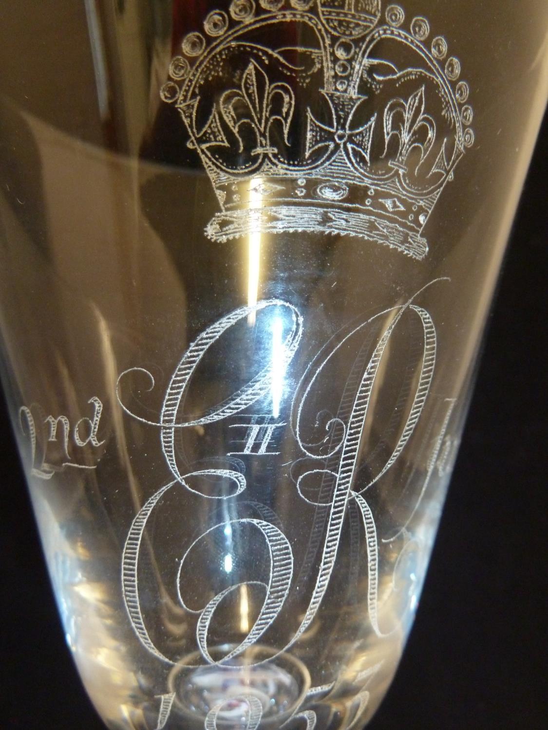 William Wilson for Whitefriars - a commemorative 9071 shape colourless glass goblet, diamond - Image 2 of 9