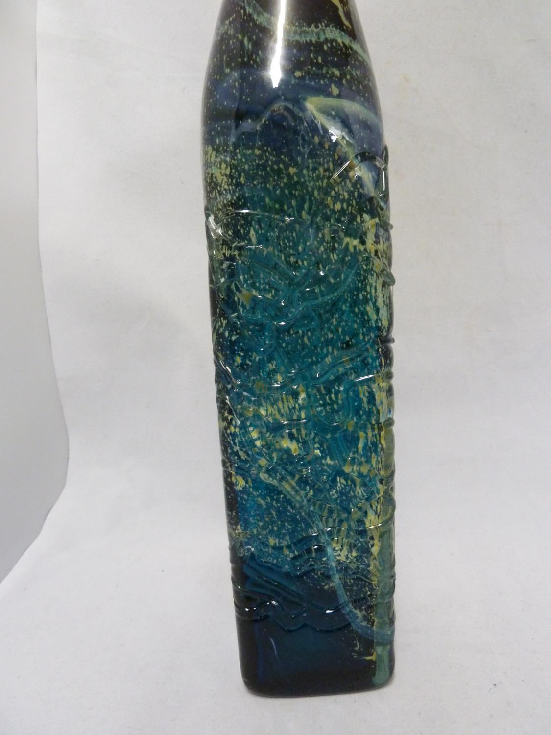 Mdina glass - a large attenuated bottle with random strapping, of amethyst, blue and sand - Image 4 of 11