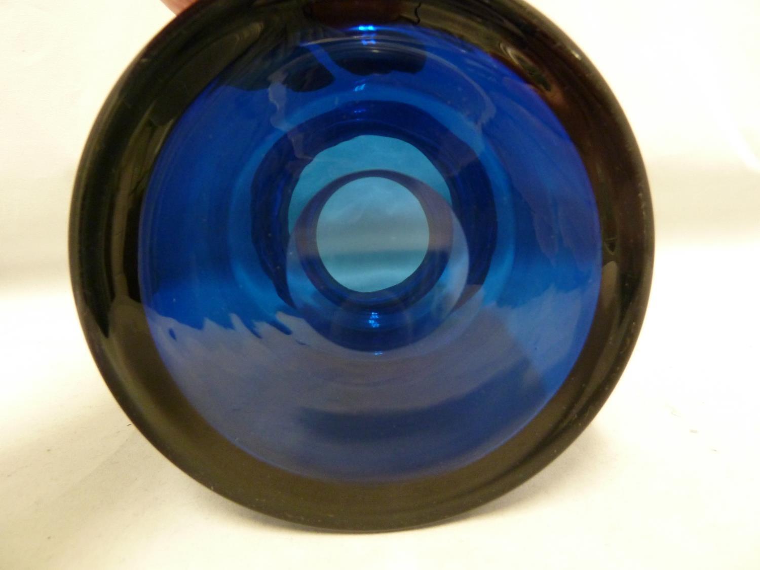 Hovmantorp - three cobalt blue glass vases, of cylindrical form with inverted rims, unmarked, one - Image 11 of 11