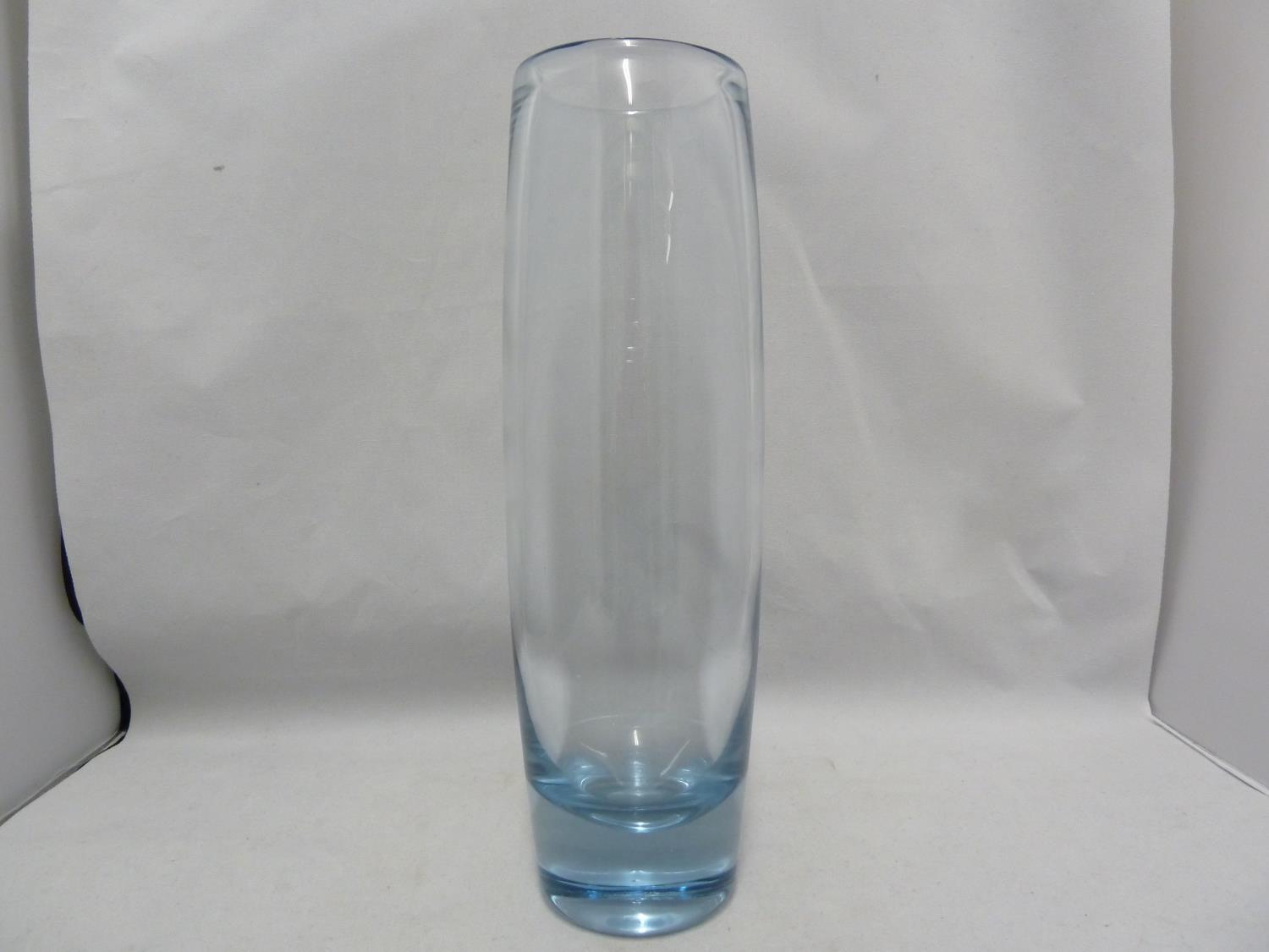 Per Lutkin for Holmegaard - an aqua Rondo glass vase, engraved Holmgaard and R 18122, Denmark, Mid