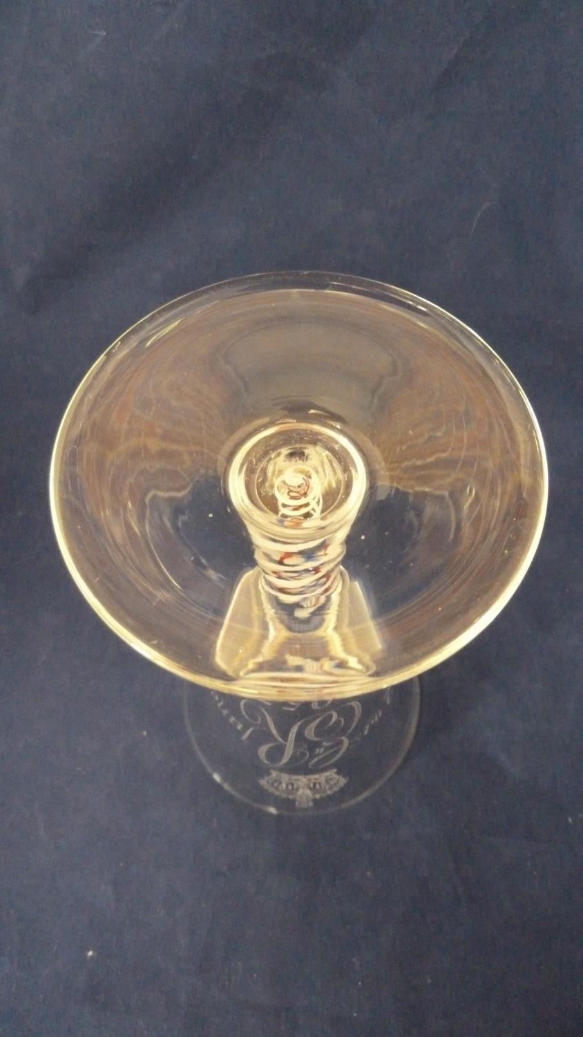 William Wilson for Whitefriars - a commemorative 9071 shape colourless glass goblet, diamond - Image 6 of 9