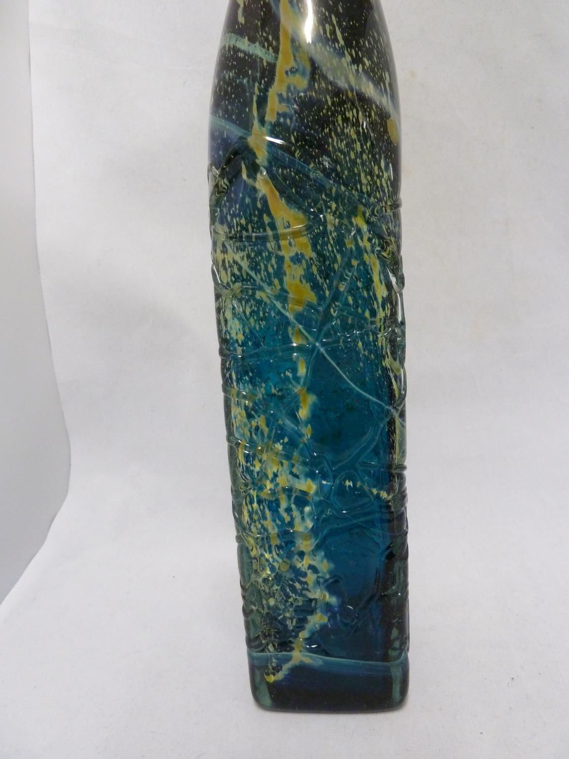Mdina glass - a large attenuated bottle with random strapping, of amethyst, blue and sand - Image 5 of 11
