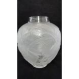 Lalique - an Archers pattern glass vase, modern, original box, papers and packaging, 26.5cm high **