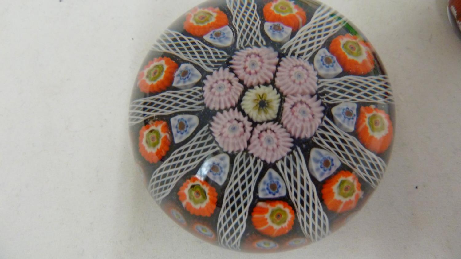 Paperweights - five millifiore decorated glass paper weights; and one enclosing a flower (6) - Image 7 of 14