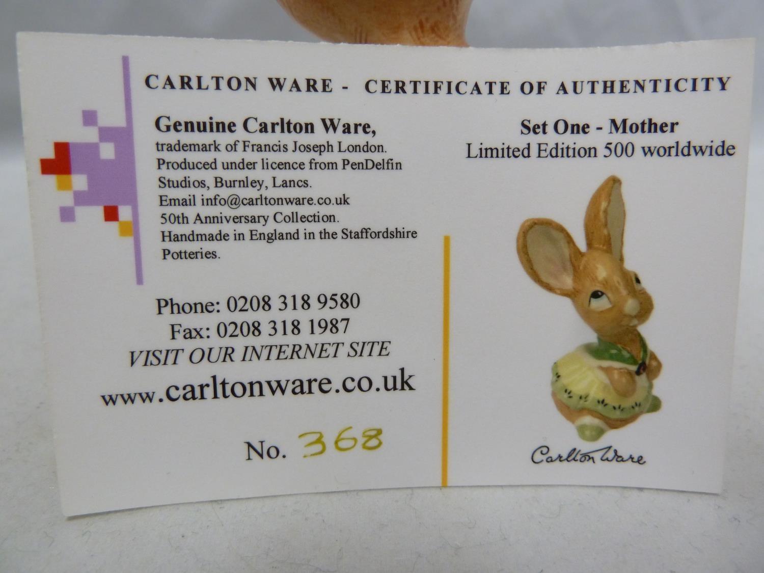 Carlton Ware - Pendelfin Mother, Limited edition figure with certificate numbered 368 /500, boxed. - Image 2 of 2