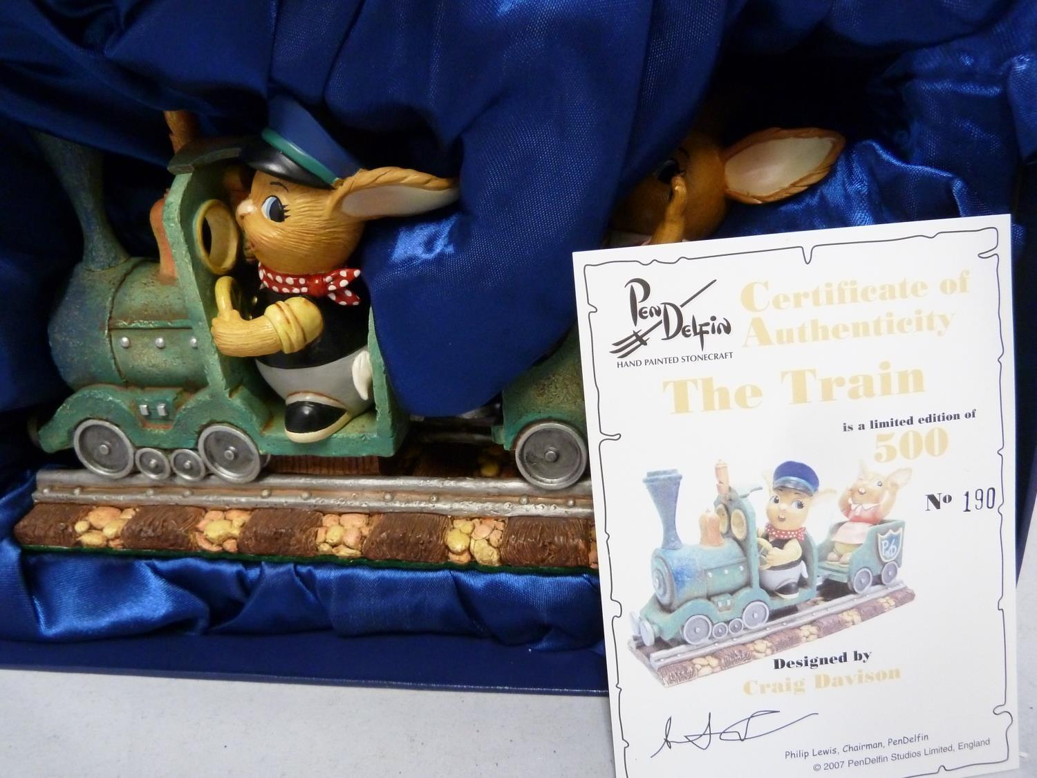 Pendelfin - Train, with Certificate no 190, Limited Edition of 500, boxed. Good Condition Saleroom - Image 2 of 2