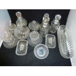 Baccarat - An extensive glass dressing table service, colourless, decorated with wrythen gadrooning,