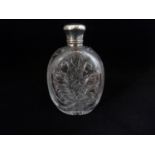 English Glass - possibly Thomas Webb - a silver mounted rock crystal type perfume bottle, of