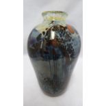 Rich Miller (American) for the Bittersweet Glassworks - a landscape with trees glass vase, marked to