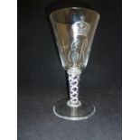 William Wilson for Whitefriars - a commemorative 9071 shape colourless glass goblet, diamond
