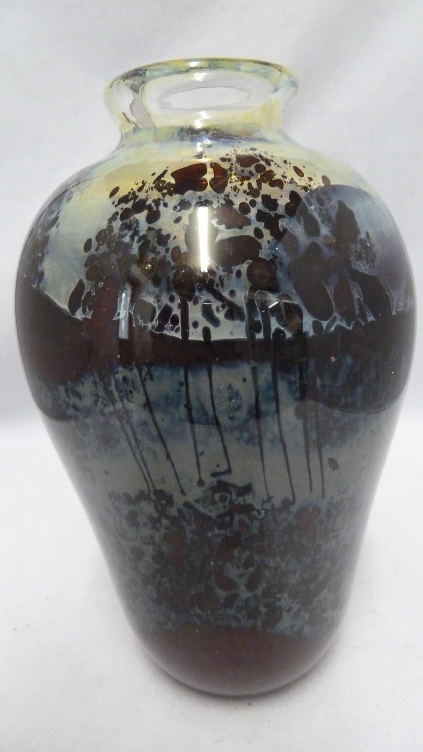 Rich Miller (American) for the Bittersweet Glassworks - a landscape with trees glass vase, marked to - Image 2 of 7