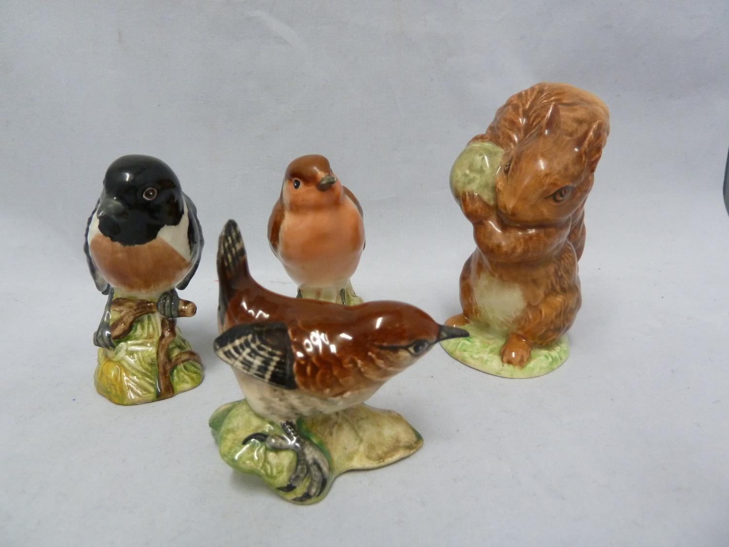 Three Beswick pottery bird figures, comprising Robin, 980, original paper label; Wren 993 and a