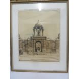 Sir William Nicholson (1872-1949) Queen's College, Oxford, lithograph, blind stamp published in