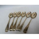 Six silver Old English pattern teaspoons, London 1897, makers mark GJ over DF for George Jackson &