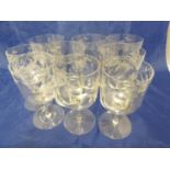 Nine items of James Powell and Sons, Whitefriars Limited glassware, comprising 4 port size glasses