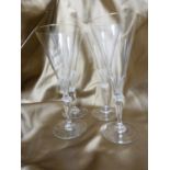 St Louis - four champagne flutes, 19.5cm high (4)