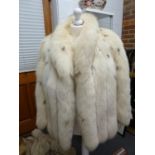 A Vintage Saga Fox platinum fox fur jacket, marked L (large)