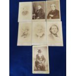 Carte-de-Visite - Henry Wadsworth Longfellow; John Ruskin, both Elliot & Fry; Disreli, W & D Downey;