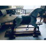 Catalogue Amendment - A G & J Lines type rocking horse, dapple grey, with letter from the