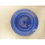 Loetz - A rare blue Melusin iridescent glass bowl, of cardinal hat form, the everted rim with