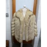 A Vintage Saga Fox white fur jacket, small size, 10 approx