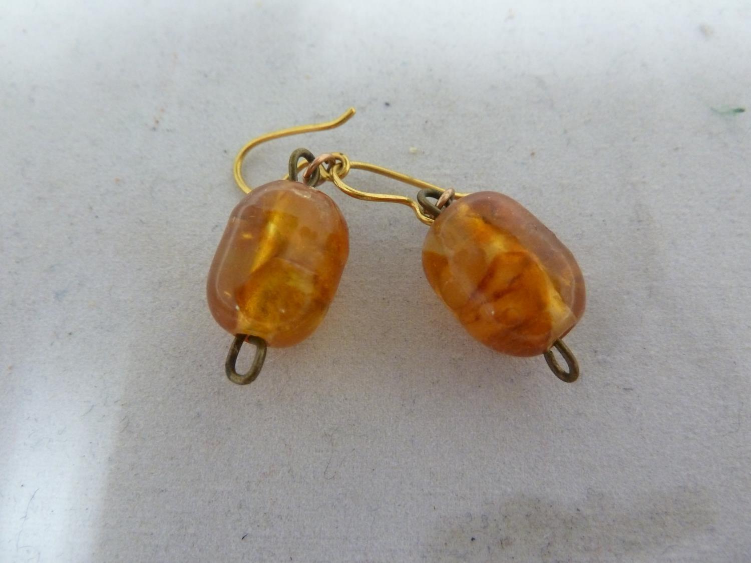 Various items of amber set jewellery comprising: two graduated round bead necklaces with screw - Image 8 of 9