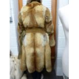 A vintage red fox fur, leather and suede coat, by Marguerite of Farnborough