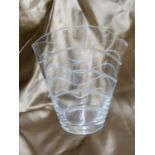 A wave cut vase, in the style of Thomas Bastide for Baccarat, 22cm high