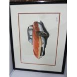 Lotus Elan Sprint, coloured print, signed indistinctly and dated 21-4-90, framed and glazed, 65 x 52