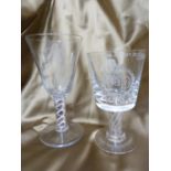 Commemorative Glass - Two items - a William Wilson for Whitefriars 9071 shape colourless glass