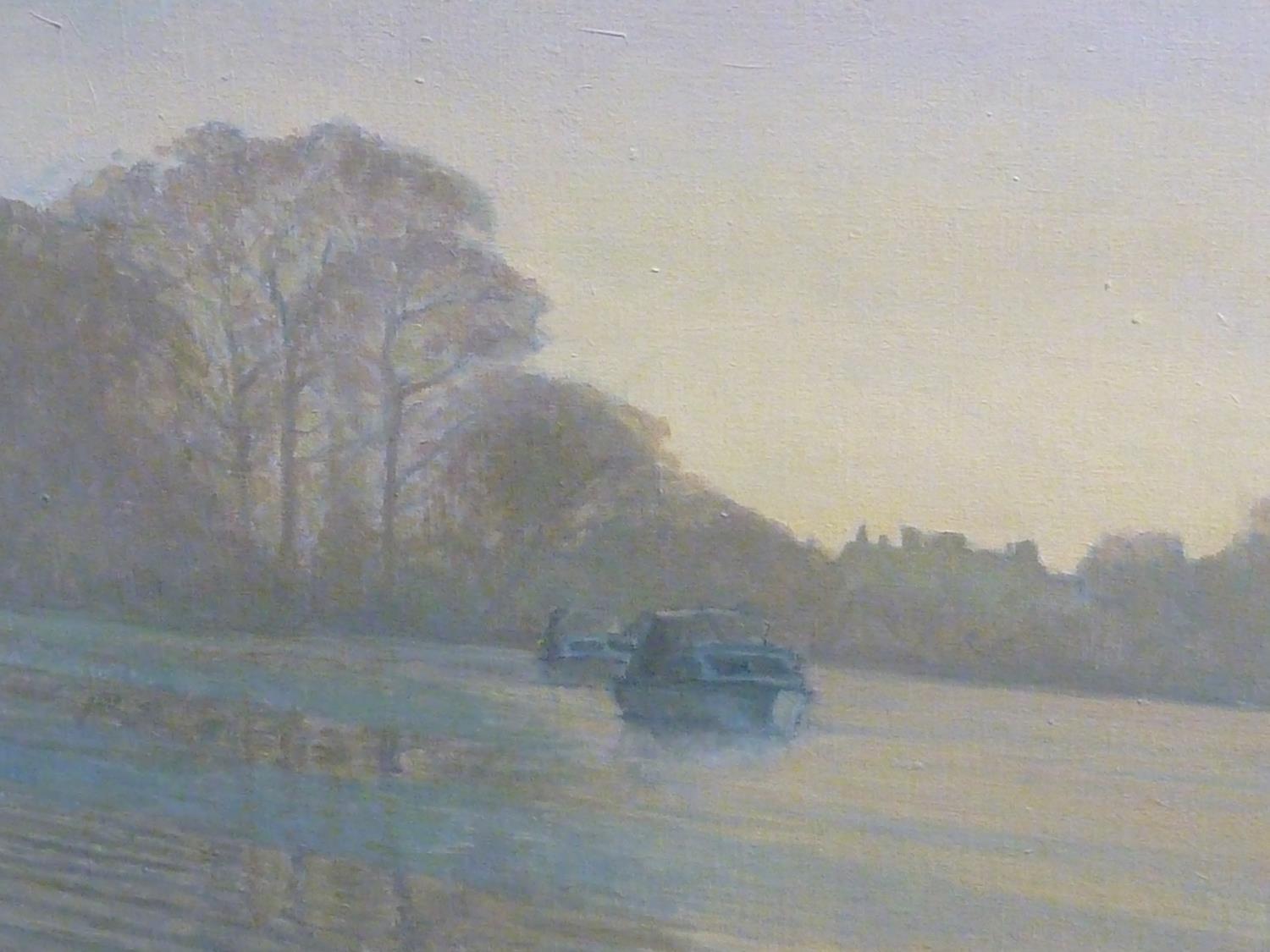 Noel Shepherdson - River with island and pleasure boats, possibly Church Island, Thames , oil on - Image 4 of 5