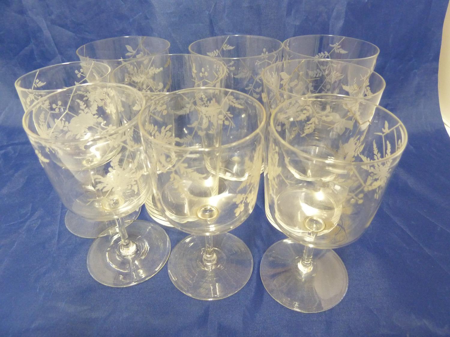 Nine items of James Powell and Sons, Whitefriars Limited glassware, comprising 4 port size glasses