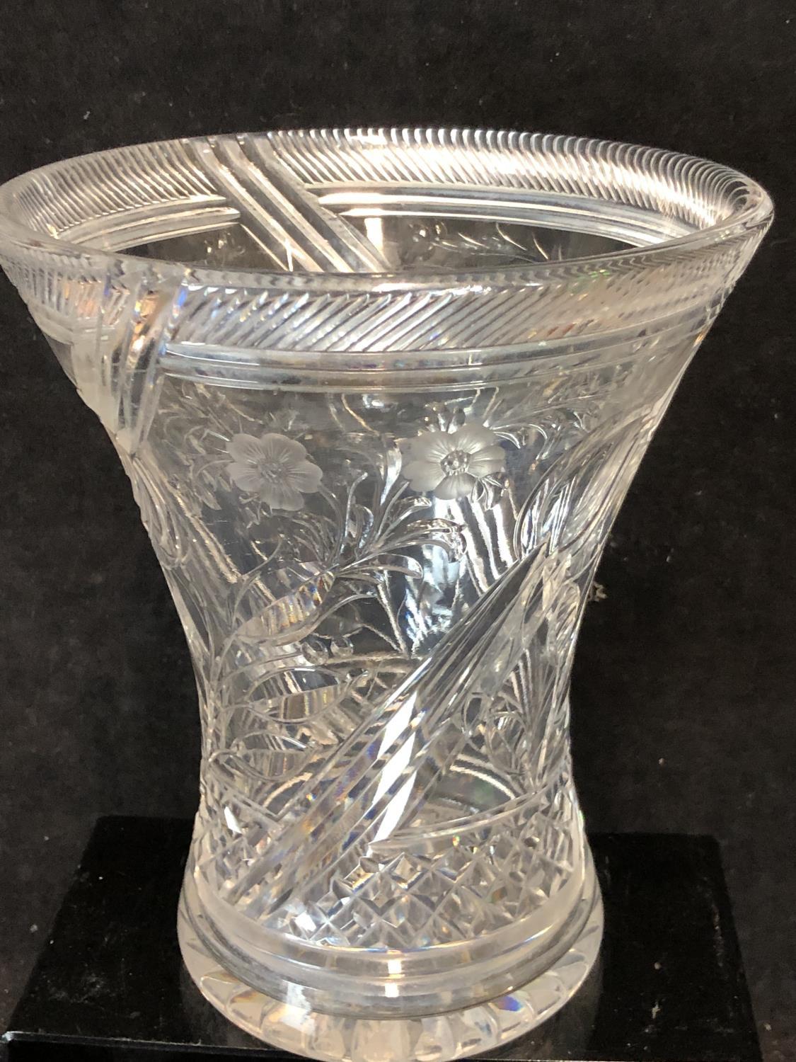 Jack Lloyd for Tudor Glass, an Art Deco squat trumpet form colourless glass vase, of Rock Crystal - Image 6 of 9