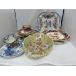 A study collection of Spode and Copeland Spode porcelains, including imari patterns and a pair of