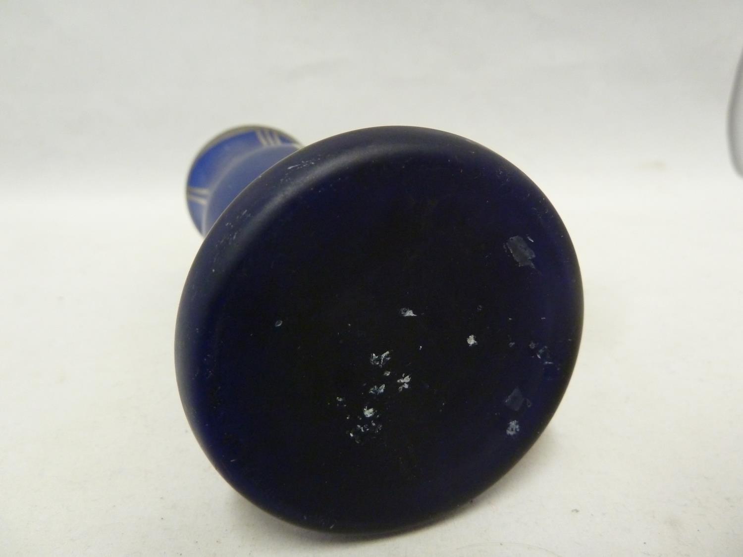 Three Continental glass items - comprising:a cobalt blue frosted glass vase of bellied cylindrical - Image 12 of 12