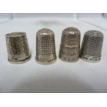 four silver thimbles, various dates, three by Charles Horner, 16.9 grms approx (4)