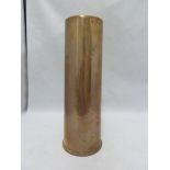 A World War I brass mortar shell, dated 1916, and marked 18 PR2, 29.5cm high approx