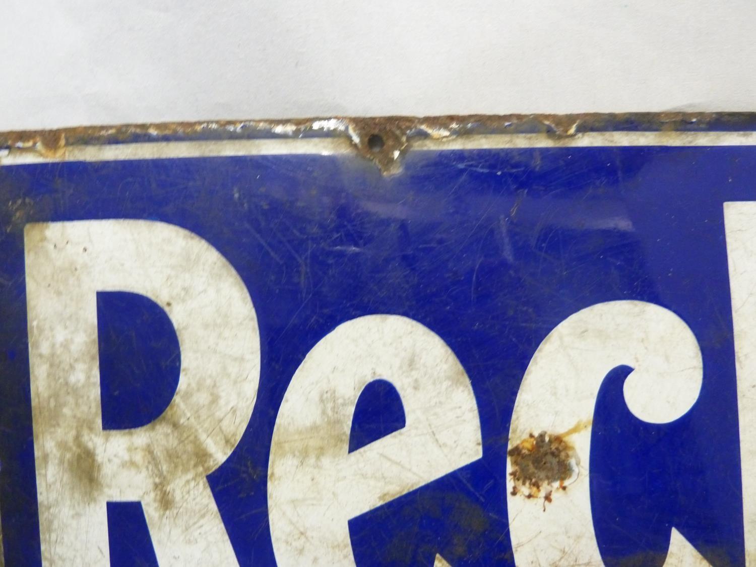 Advertising Interest - A vintage enamel sign for Reckitt's Blue, laundry whitening/bluing agent, - Image 3 of 5