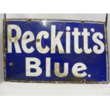 Advertising Interest - A vintage enamel sign for Reckitt's Blue, laundry whitening/bluing agent,