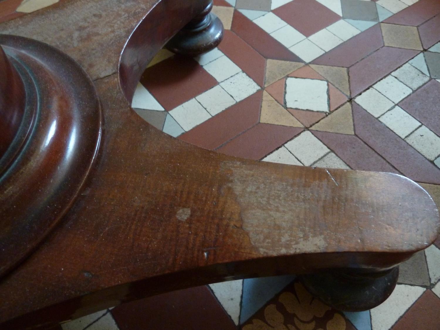 A Regency mahogany invalid or bedroom table with sliding mechanism to position over a bed, w 91 cm x - Image 9 of 9