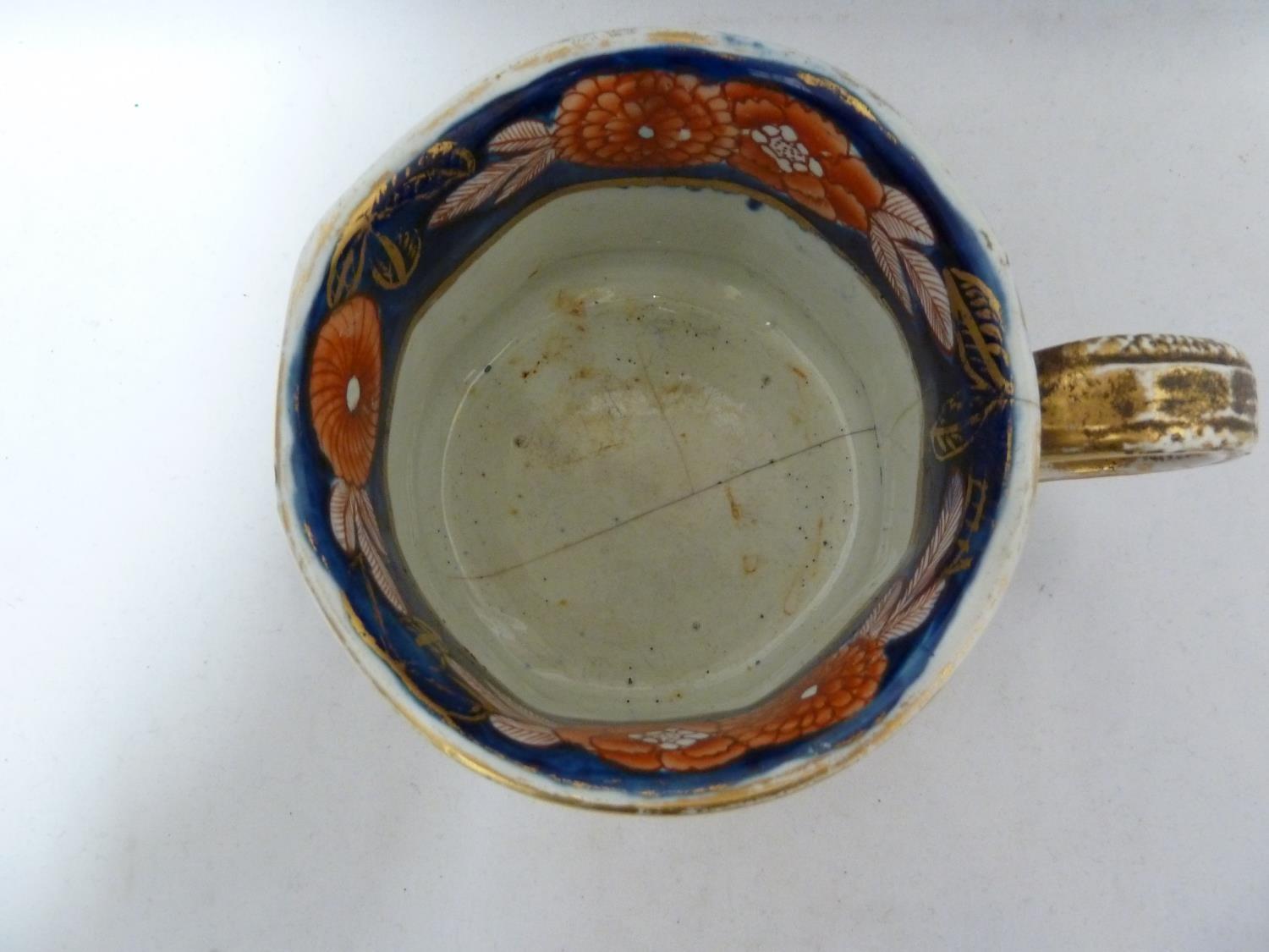 An Early Mason's Patent Ironstone cider mug, decorated in the School House pattern in the Imari - Image 5 of 9