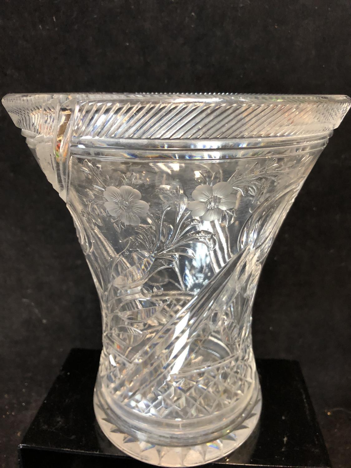 Jack Lloyd for Tudor Glass, an Art Deco squat trumpet form colourless glass vase, of Rock Crystal - Image 5 of 9
